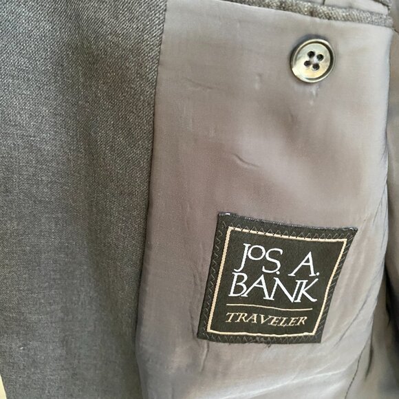 Jos. A. Bank Traveler Suit Jacket Sport Coat Charcoal Gray 44S Short NICE! - Picture 4 of 5